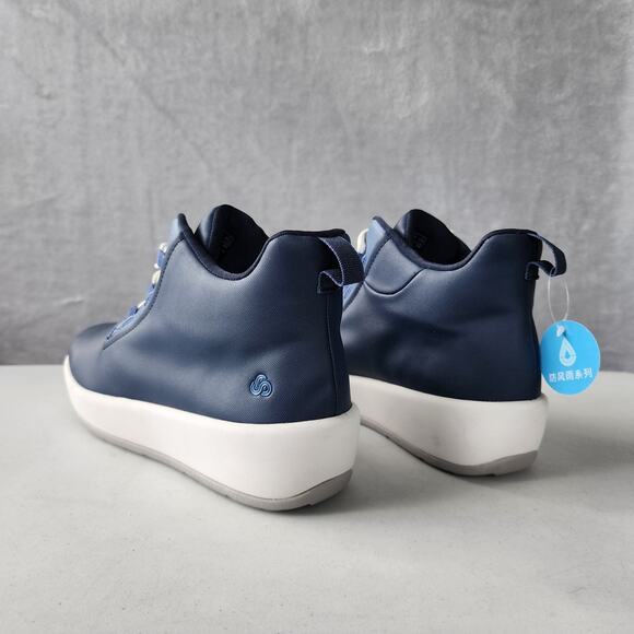 Clarks Waterproof Boots Womens Size 7.5 Step North Mid Navy Blue Cloudsteppers - Picture 14 of 14